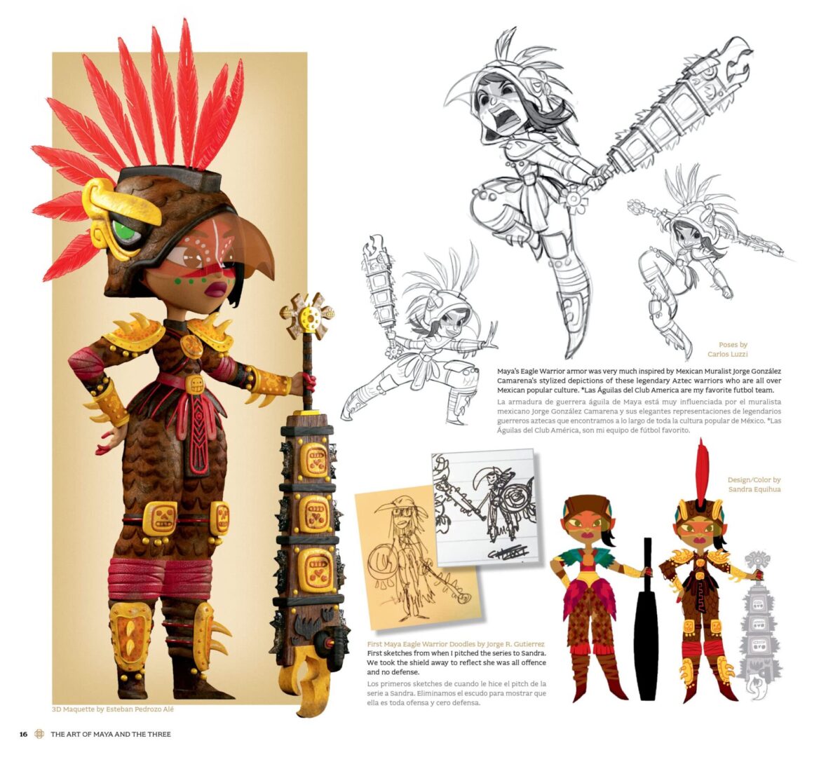 artbook el arte de maya y los tres diseño de personajes concept art