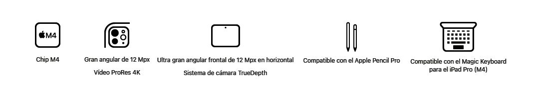 Apple iPad Pro de 13 Pulgadas (M4): Ultra Retina XDR, 256 GB, cámara Frontal de 12 Mpx en Horizontal y Trasera de 12 Mpx, Wi-Fi 6E y 5G